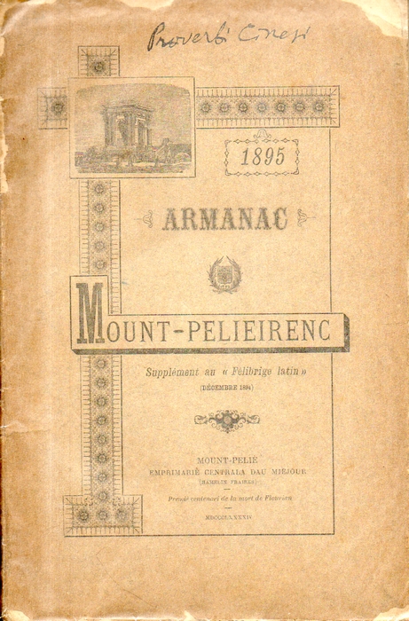 Armanac Mont-Pelieirenc pur l'annada MDCCCLXXXXV