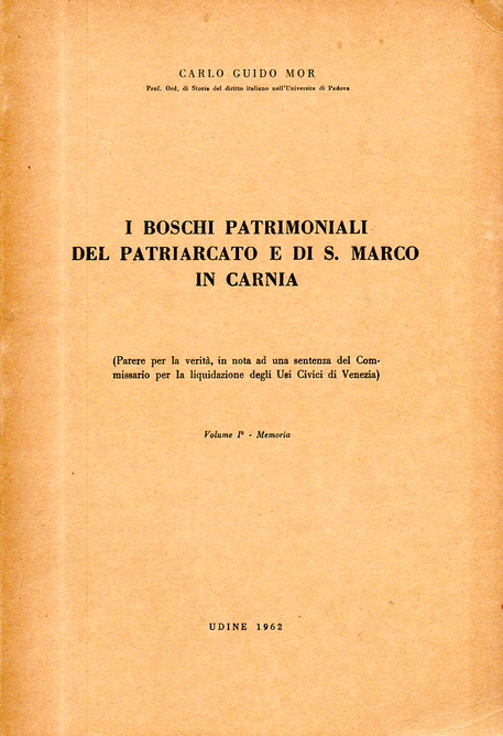 I boschi patrimoniali del patriarcato e di S. Marco in Carnia