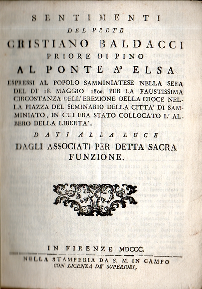 Sentimenti del prete Crisitano Baldacci