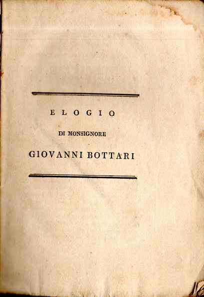 Elogio di Monsignore Giovanni Bottari
