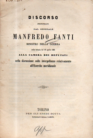 Discorso pronunziato dal Generale Manfredo Fanti
